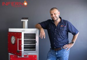 Inferno Charcoal Oven Front View (With José)