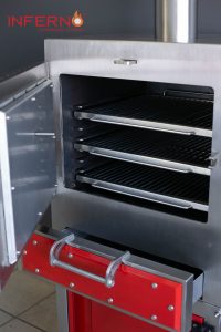 Inferno Charcoal Oven Front View (Open Tray And Door)